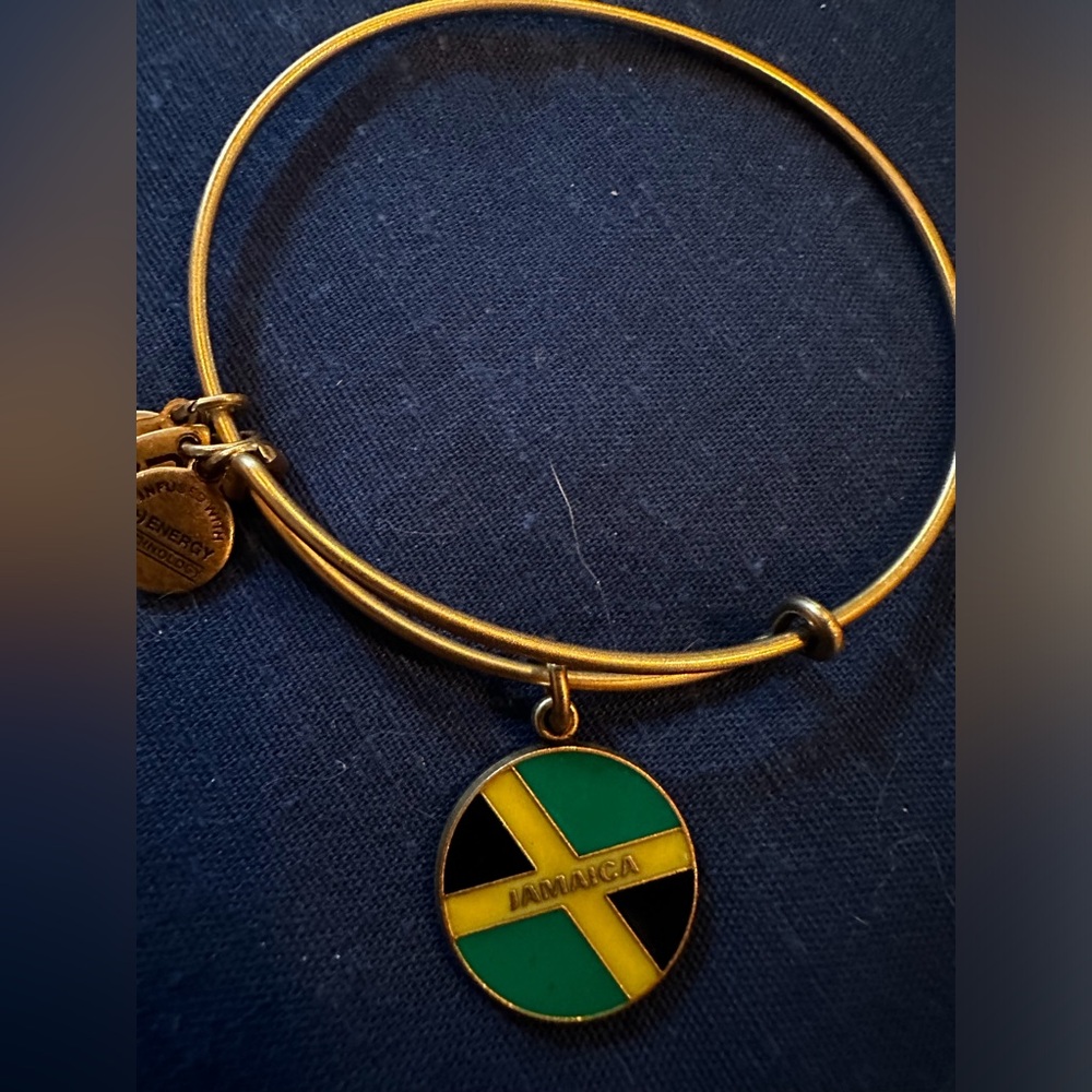 Alex and Ani Jamaican flag charm bracelet